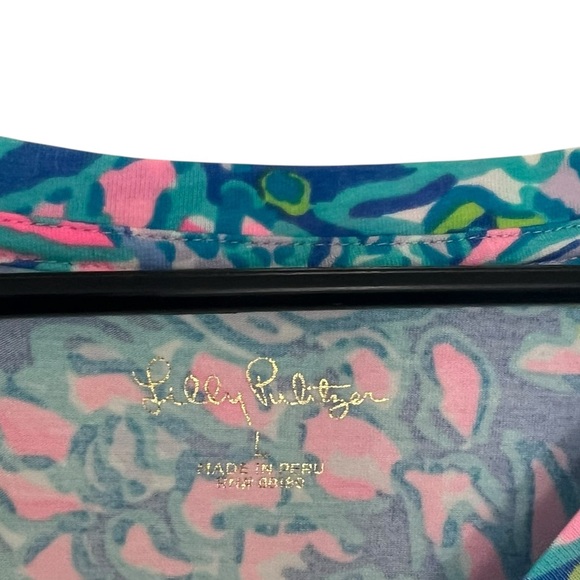 Lilly Pulitzer Finn Long Sleeve Top Multi Purple In Full Bloom Floral Lg Beachy - Picture 5 of 7